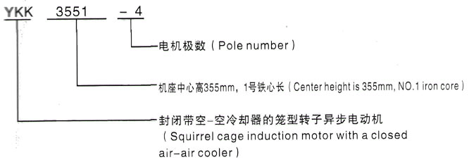 YKK系列(H355-1000)高压YR6303-12/630KW三相异步电机西安泰富西玛电机型号说明